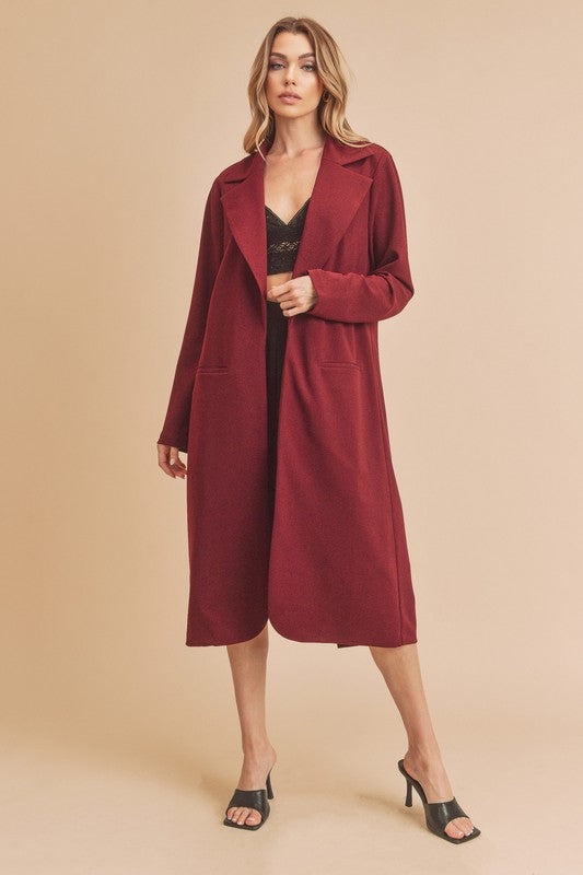 Aemi + Co Coats & Jackets BURGUNDY / S Jaslyn Coat