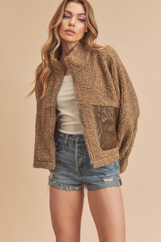 Aemi + Co Coats & Jackets Penny Vegan Sherpa Jacket