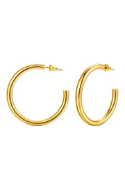 Aili's Corner 14K STAINLESS STEEL OPEN HOOP EARRINGS