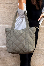 Aili's Corner Bags Olive / OneSize Quilted Tote