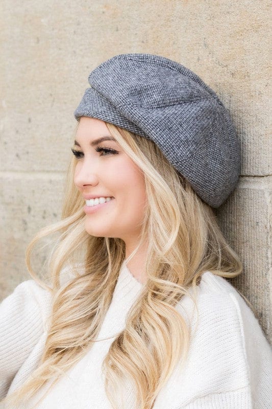 Gray / OneSize Fold Over Beret