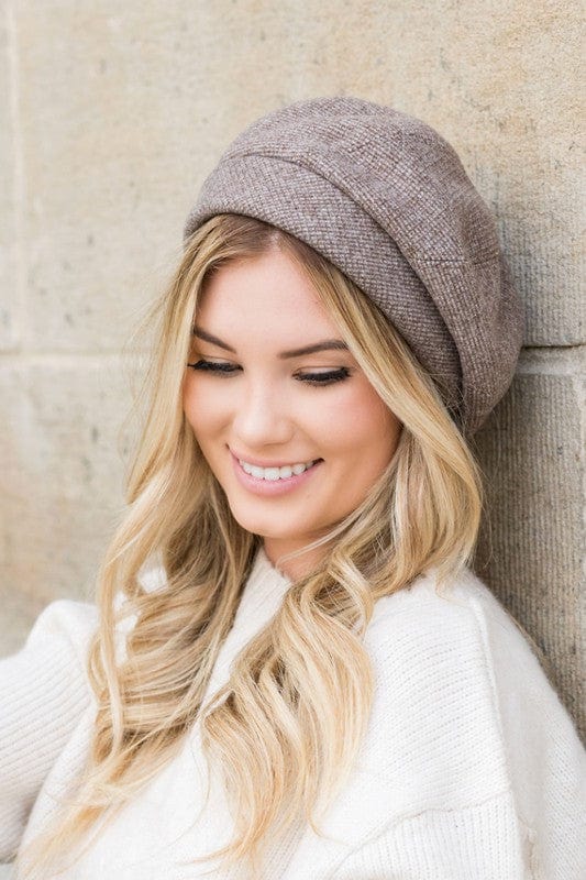 Taupe / OneSize Fold Over Beret