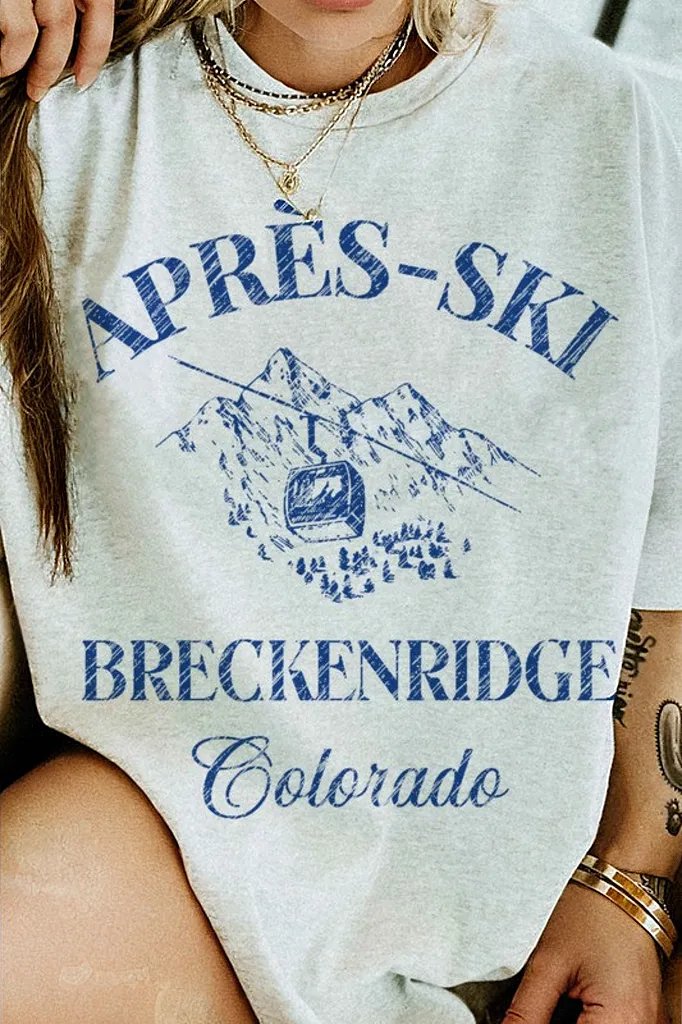 ALPHIA Shirts & Tops ASH / SMALL Apres Ski Breckenridge Colorado Graphic Tee