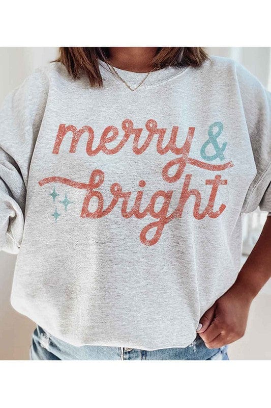 ASH / SMALL MERRY AND BRIGHT CHRISTMAS GRAPHIC SWEATSHIRT