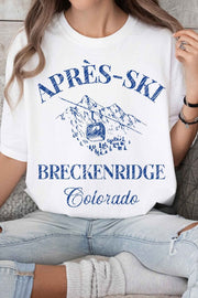 ALPHIA Shirts & Tops WHITE / SMALL Apres Ski Breckenridge Colorado Graphic Tee