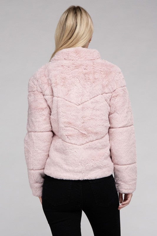 Coats Fluffy Zip-Up Sweater Jacket