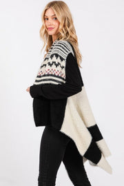 Aztec Pattern Fuzzy Knit Winter Vest