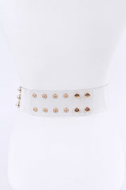 Plus Size Pearl Studs Clear PVC Belt