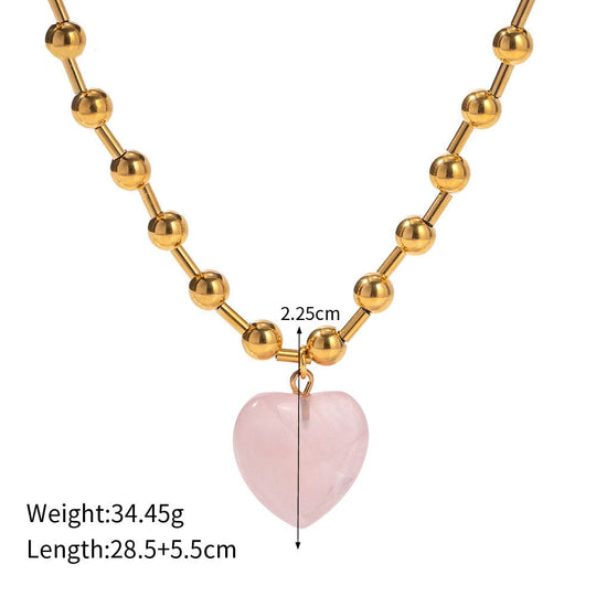 18K Gold Trendy Heart Necklace and Bracelet Sold Separately