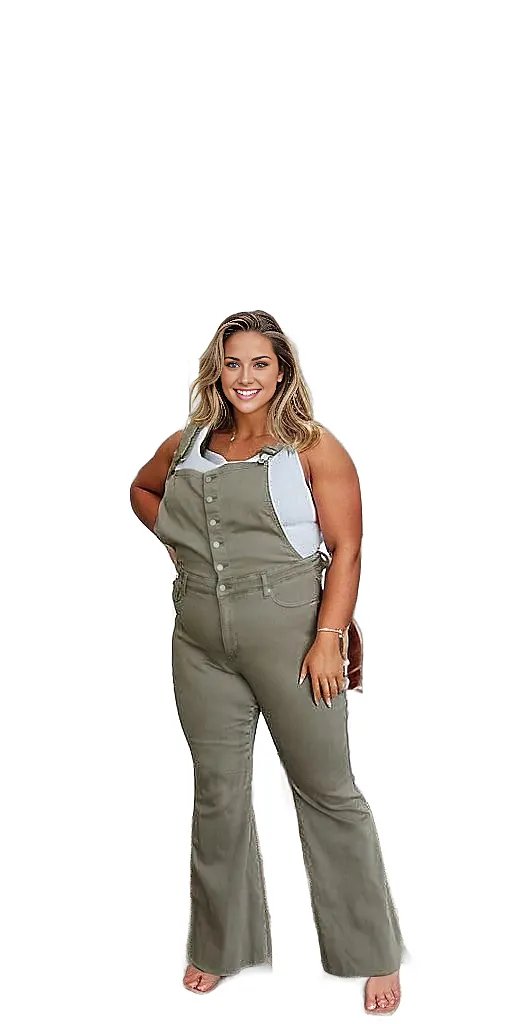Judy Blue Olivia Control Top Overalls in Olive