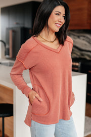 Womens First and Foremost Rib Knit Top