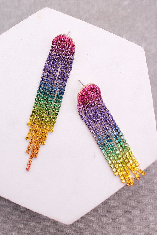Bella Chic Earrings MULTI / Os Rhinestone Drop Earrings