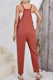 Bella Love Boutique California LLC Bottoms/Jumpsuits & Rompers Gold Flame Side Pockets Harem Pants Sleeveless V Neck Jumpsuit