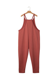 Bella Love Boutique California LLC Bottoms/Jumpsuits & Rompers Gold Flame Side Pockets Harem Pants Sleeveless V Neck Jumpsuit