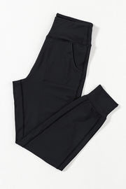 Bella Love Boutique California LLC Bottoms/Pants & Culotte Black Exposed Seam High Waist Pocketed Joggers