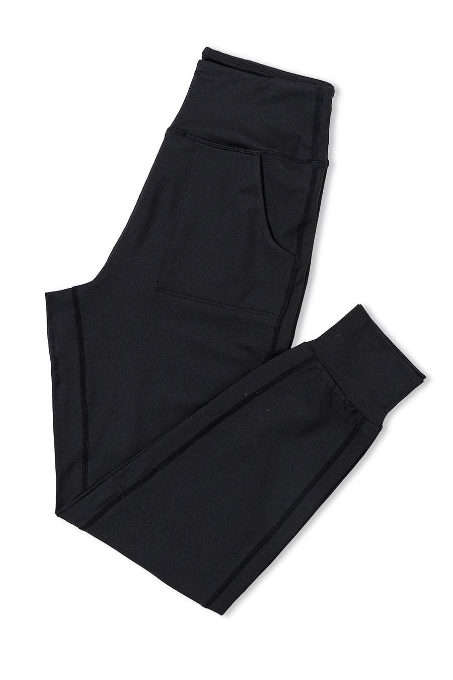 Bella Love Boutique California LLC Bottoms/Pants & Culotte Black Exposed Seam High Waist Pocketed Joggers