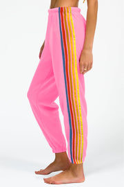 Bella Love Boutique California LLC Bottoms/Pants & Culotte Pink / S / 75%Polyester+20%Cotton+5%Elastane Dark Grey Counting Rainbows High Waist Sweatpants