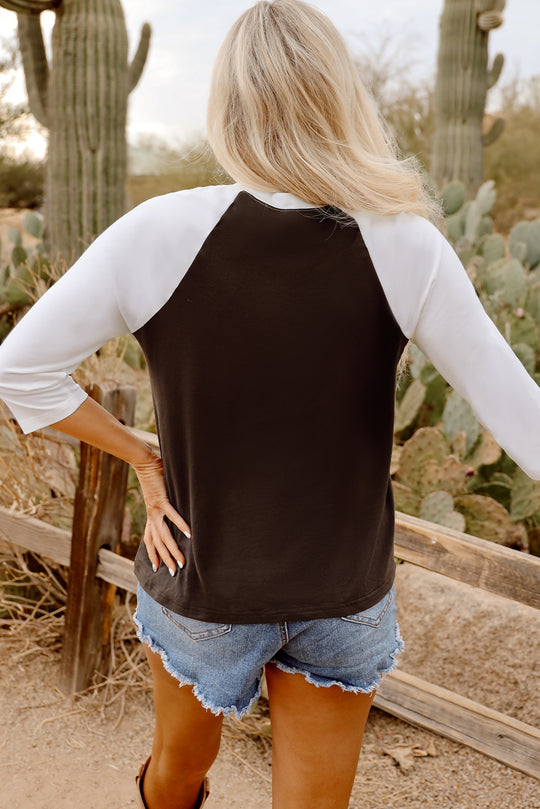 Bella Love Boutique California LLC Graphic/Graphic Long Sleeve Tees Bella Loves Cali's Yeehaw Graphic Vintage Raglan Long Sleeve Top