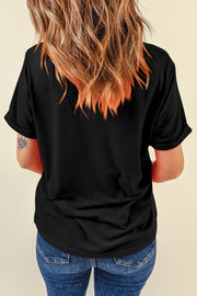 Bella Love Boutique California LLC Graphic/Graphic Tees Black Mardi Gras Symbol Patched Crewneck T Shirt