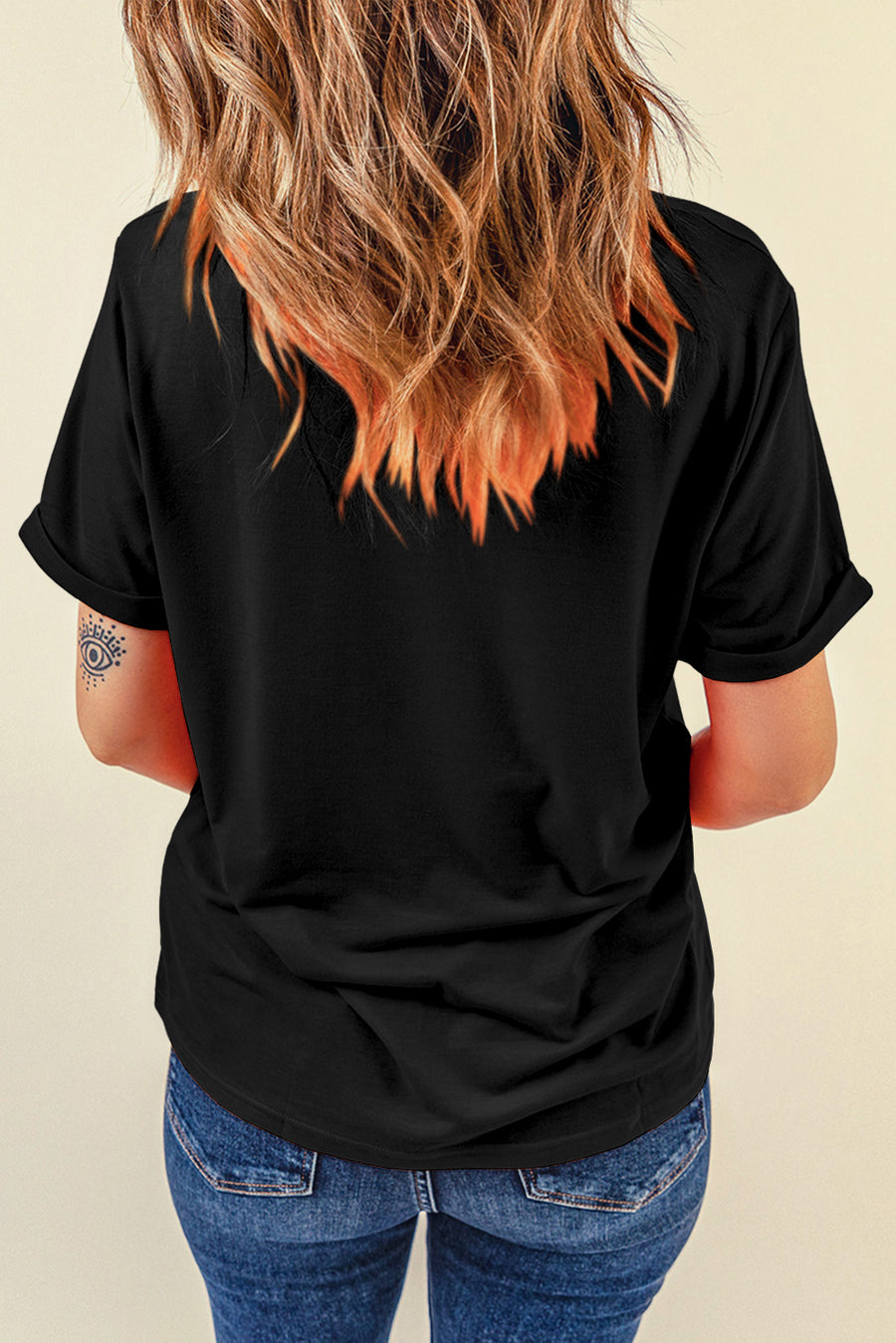 Bella Love Boutique California LLC Graphic/Graphic Tees Black Mardi Gras Symbol Patched Crewneck T Shirt