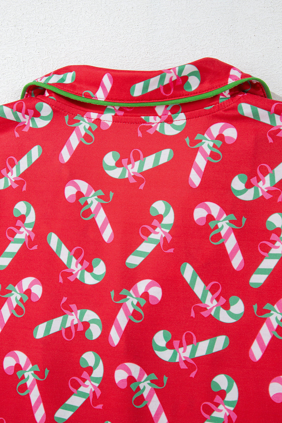 Bella Love Boutique California LLC Loungewear & Sleepwear/Sleepwear Pink Christmas Candy Cane Print Pocketed Knotted Pajama Set