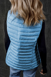 Bella Love Boutique California LLC Outerwear/Vests Sky Blue Plush Collared Quilted Zipped Puffer Vest