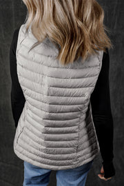 Bella Love Boutique California LLC Outerwear/Vests Sky Blue Plush Collared Quilted Zipped Puffer Vest