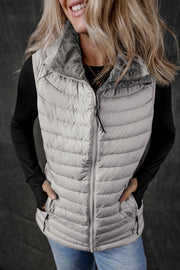 Bella Love Boutique California LLC Outerwear/Vests Sky Blue Plush Collared Quilted Zipped Puffer Vest