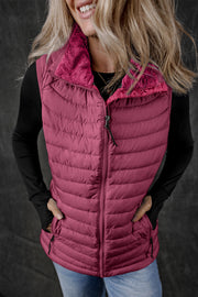 Bella Love Boutique California LLC Outerwear/Vests Sky Blue Plush Collared Quilted Zipped Puffer Vest