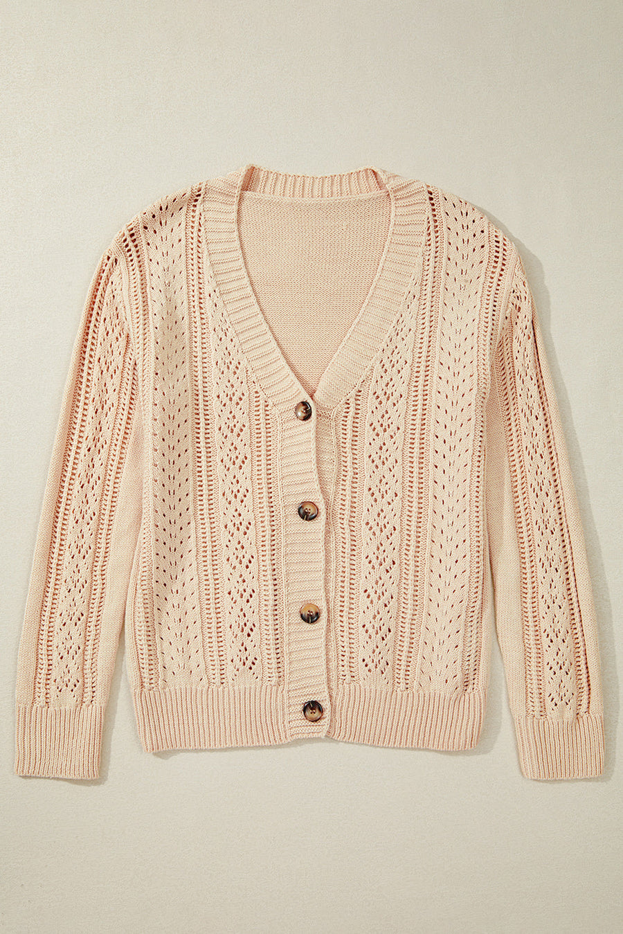 Bella Love Boutique California LLC Sweaters & Cardigans/Cardigans Dark Khaki Open Knit Drop Shoulder Sweater Cardigan