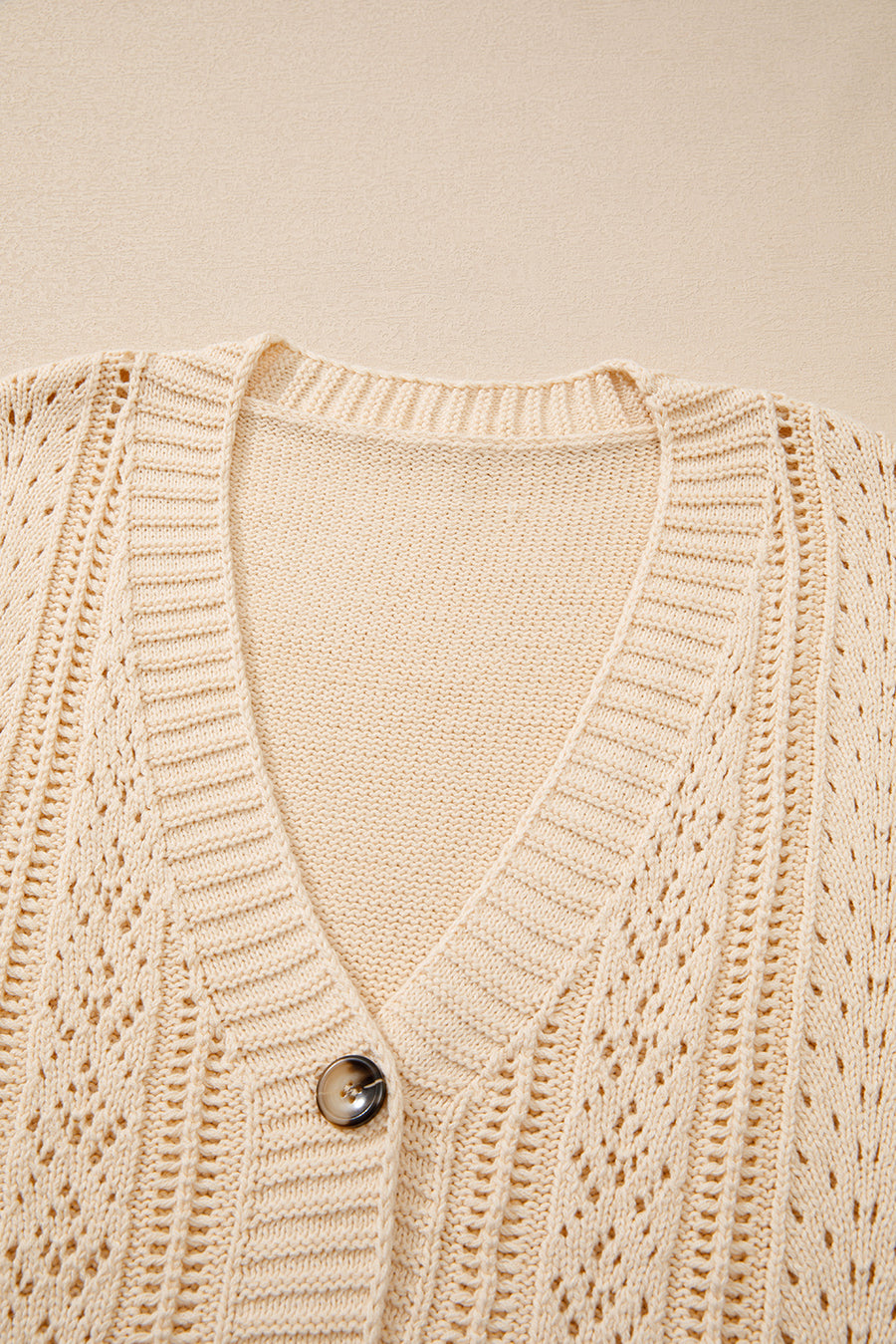 Bella Love Boutique California LLC Sweaters & Cardigans/Cardigans Dark Khaki Open Knit Drop Shoulder Sweater Cardigan