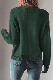 Bella Love Boutique California LLC Sweaters & Cardigans/Cardigans Dark Khaki Open Knit Drop Shoulder Sweater Cardigan