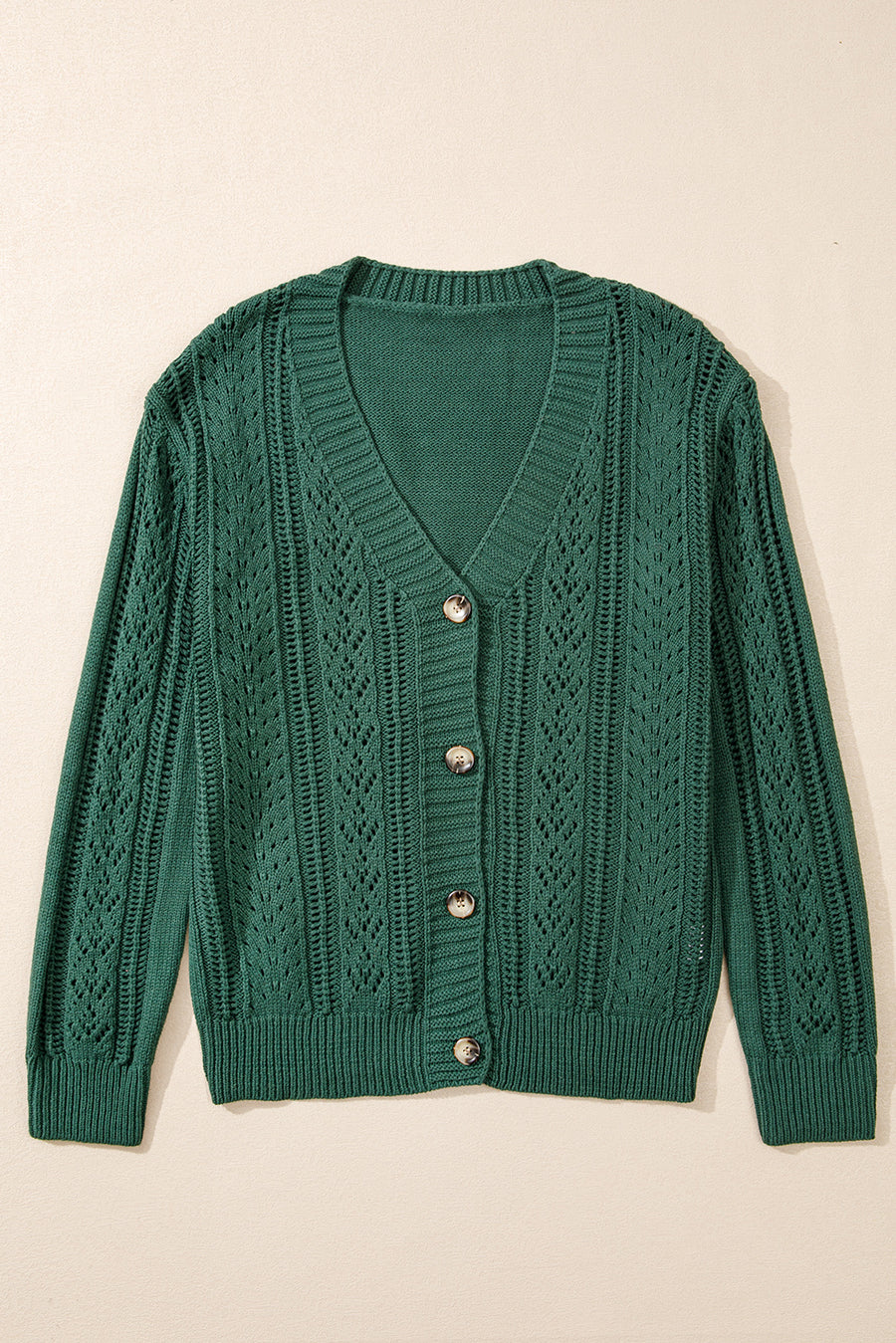 Bella Love Boutique California LLC Sweaters & Cardigans/Cardigans Dark Khaki Open Knit Drop Shoulder Sweater Cardigan