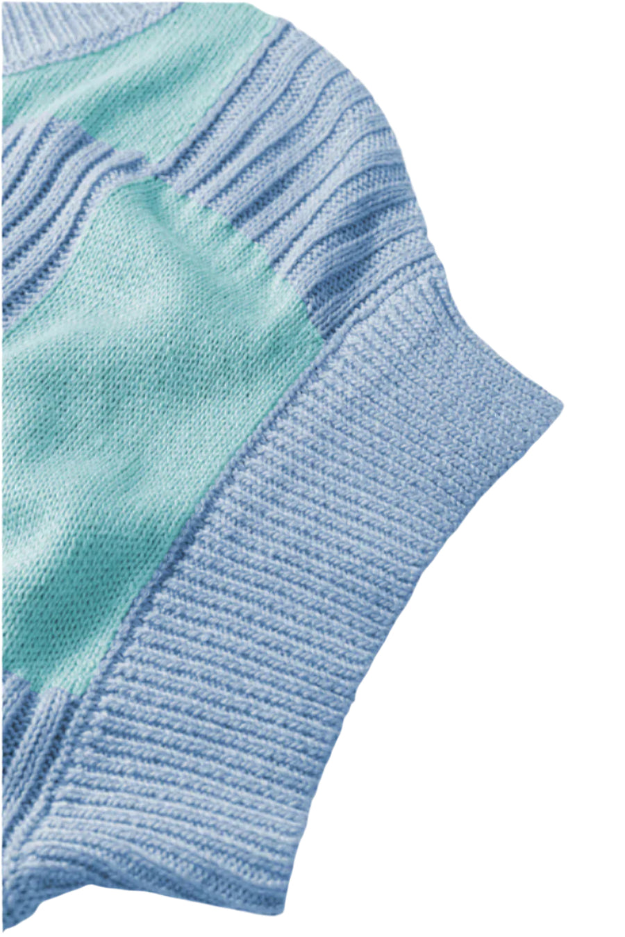 Bella Love Boutique California LLC Sweaters & Cardigans/Short Sleeve Sweaters Color Block Crew Neck Short Sleeve Sweater