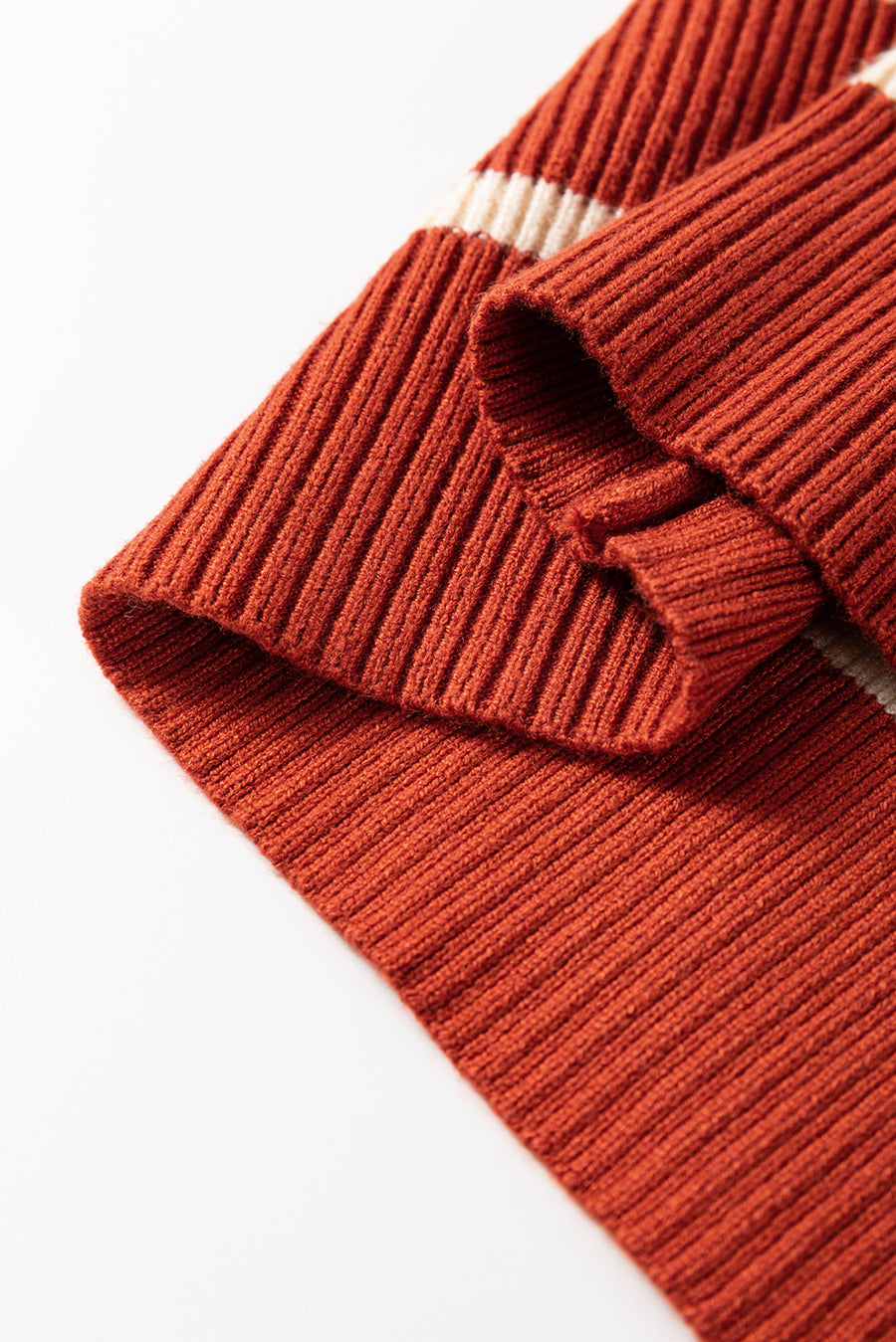 Bella Love Boutique California LLC Sweaters & Cardigans/Sweater Dresses Khaki Stripe Color Block Quarter Zip Collar Short Sleeve Sweater Dress