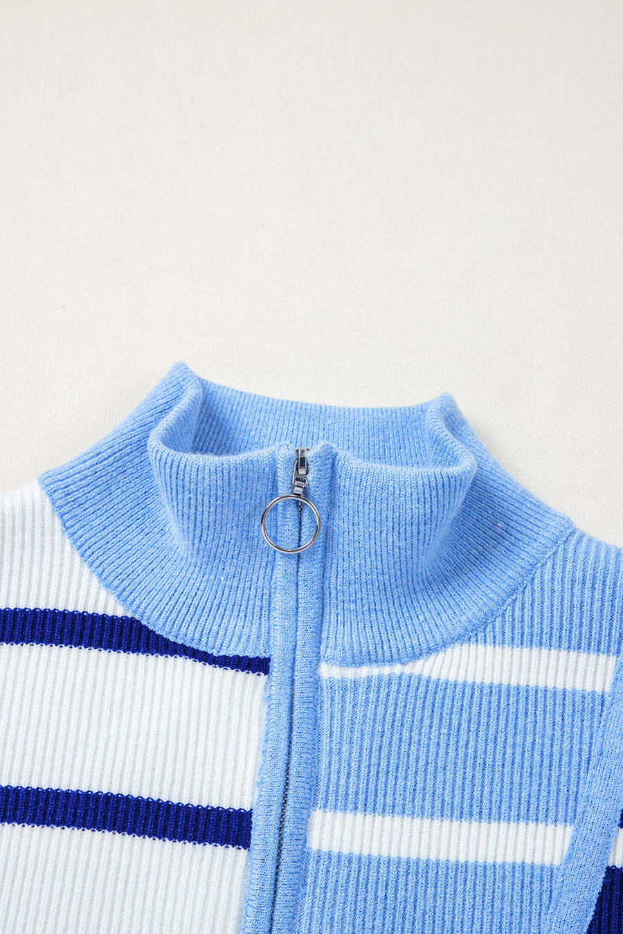 Bella Love Boutique California LLC Sweaters & Cardigans/Sweater Vests Black Stripe Colorblock Quarter Zip Collar Sweater Vest