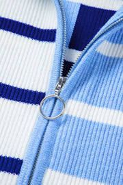 Bella Love Boutique California LLC Sweaters & Cardigans/Sweater Vests Black Stripe Colorblock Quarter Zip Collar Sweater Vest