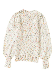 Bella Love Boutique California LLC Sweaters & Cardigans/Sweaters Beige Colorful Confetti Dots Cable Knit Crew Neck Sweater