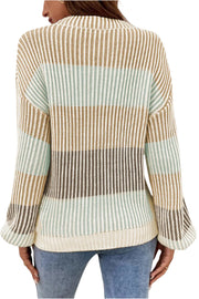 Bella Love Boutique California LLC Sweaters & Cardigans/Sweaters Colorblock Textured Knit Bubble Sleeve Sweater