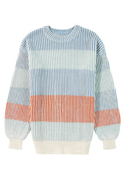 Bella Love Boutique California LLC Sweaters & Cardigans/Sweaters Colorblock Textured Knit Bubble Sleeve Sweater