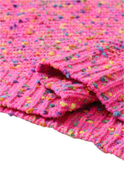 Bella Love Boutique California LLC Sweaters & Cardigans/Sweaters Dark Pink Colorful Spots Knitted V Neck Casual Sweater