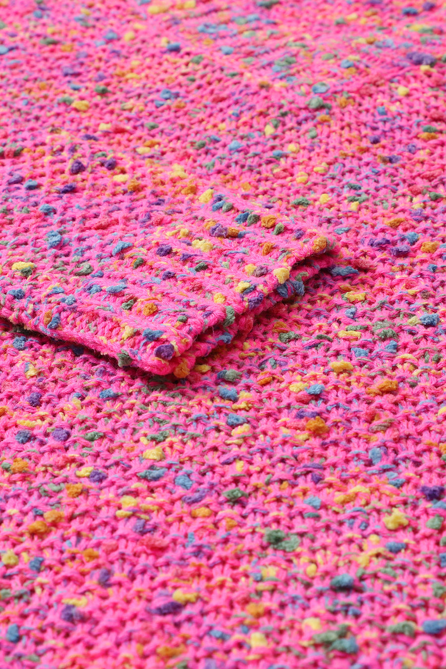 Bella Love Boutique California LLC Sweaters & Cardigans/Sweaters Dark Pink Colorful Spots Knitted V Neck Casual Sweater