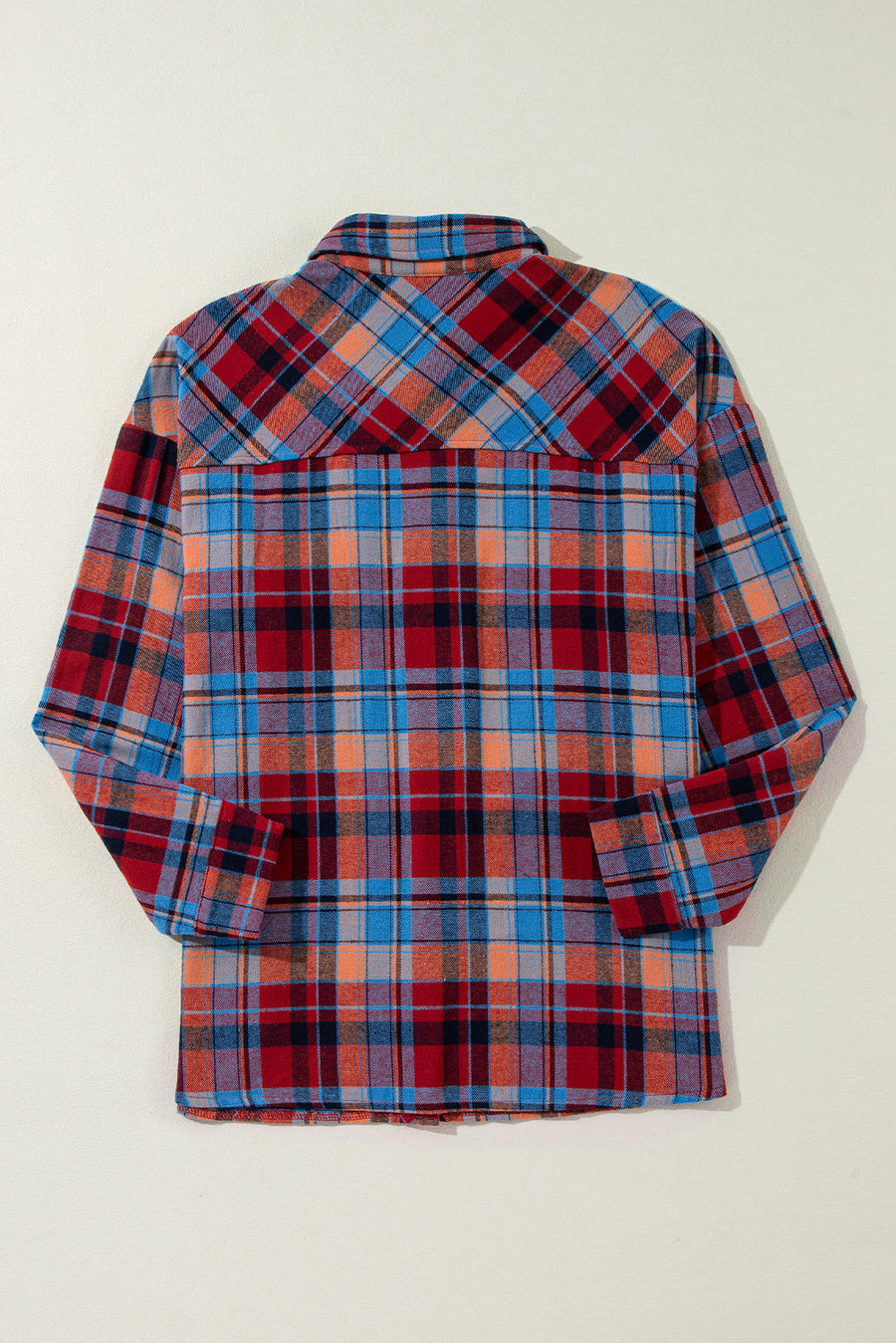 Bella Love Boutique California LLC Tops/Blouses & Shirts Jemmaleigh Red Plaid Print Loose Vintage Shirt