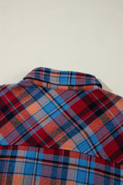 Bella Love Boutique California LLC Tops/Blouses & Shirts Jemmaleigh Red Plaid Print Loose Vintage Shirt