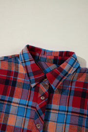 Bella Love Boutique California LLC Tops/Blouses & Shirts Jemmaleigh Red Plaid Print Loose Vintage Shirt