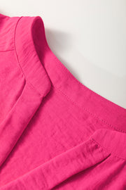 Bella Love Boutique California LLC Tops/Blouses & Shirts Solid Color Shirred Cuff Notch V Neck Blouse