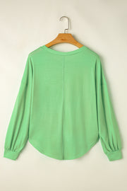 Bella Love Boutique California LLC Tops/Long Sleeve Tops Blue Colorblock Striped Drop Shoulder Loose Top