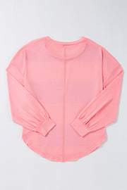 Bella Love Boutique California LLC Tops/Long Sleeve Tops Blue Colorblock Striped Drop Shoulder Loose Top