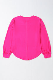 Bella Love Boutique California LLC Tops/Long Sleeve Tops Blue Colorblock Striped Drop Shoulder Loose Top