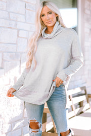 Gray Cowl Neck Shift Tunic Top